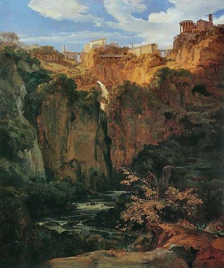 Ernst Fries Tivoli, les cascades et le temple de Vesta oil painting picture